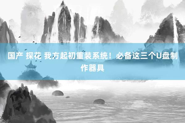 国产 探花 我方起初重装系统！必备这三个U盘制作器具
